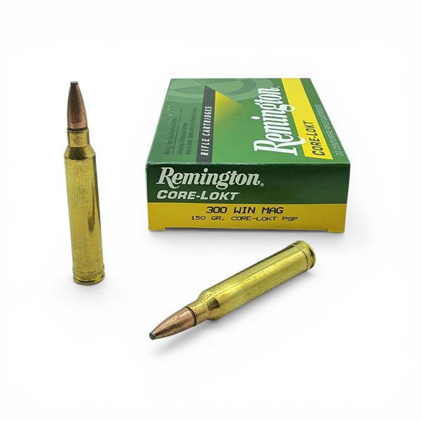 Remington 300 Win Mag, 150 Grain Core-Lokt PSP Ammunition, 20 Rounds
