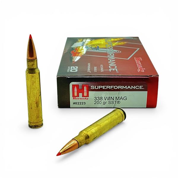 Hornady Superformance 338 Win Mag, 200 Grain SST Ammunition, 20 Rounds