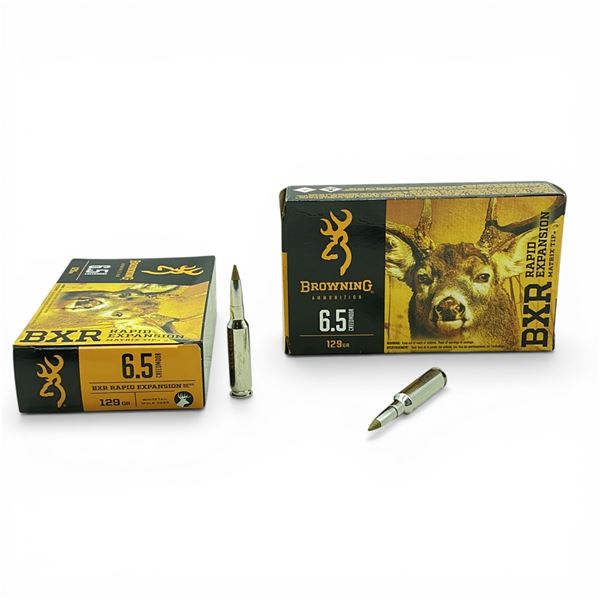 Browning 6.5 Creedmoor, 129 Grain BXR Rapid Expansion Matrix Tip Ammunition, 40 Rounds