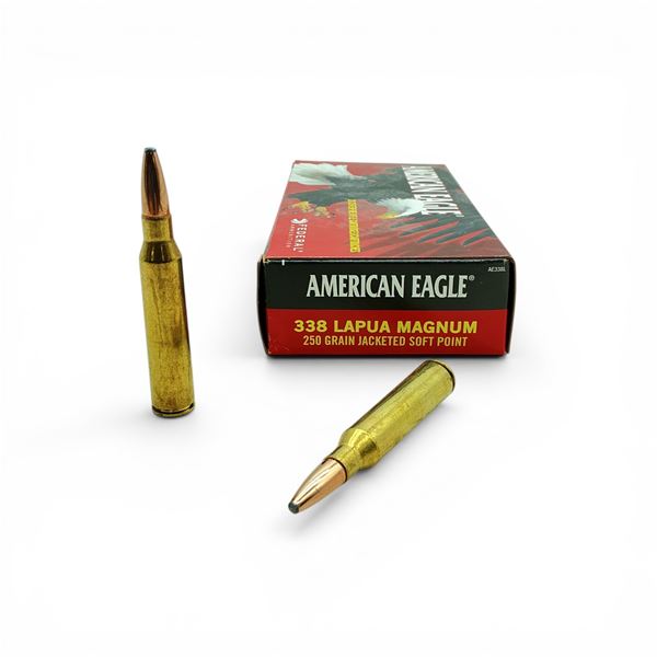 American Eagle 338 Lapua Magnum, 250 Grain JSP Ammunition, 20 Rounds