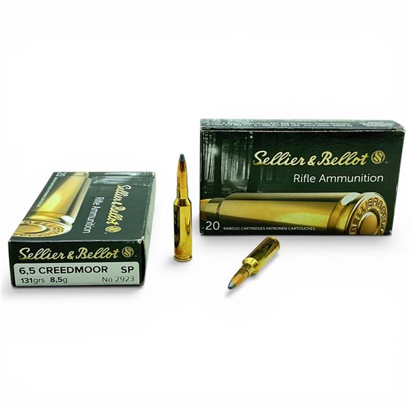 Sellier & Bellot 6.5 Creedmoor, 131 Grain SP Ammunition, 39 Rounds