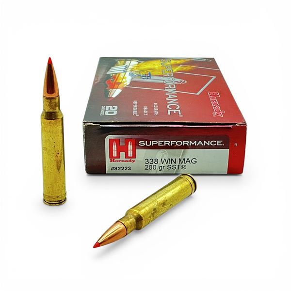 Hornady Superformance 338 Win Mag, 200 Grain SST Ammunition, 20 Rounds