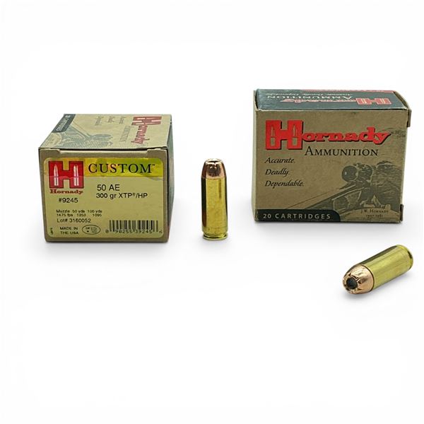 Hornady Custom 50 AE, 300 Grain XTP/HP Ammunition, 31 Rounds