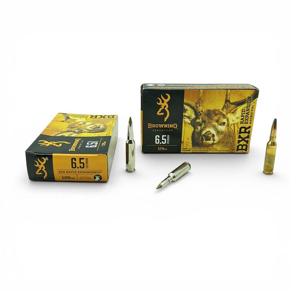 Browning 6.5 Creedmoor, 129 Grain BXR Rapid Expansion Matrix Tip Ammunition, 39 Rounds