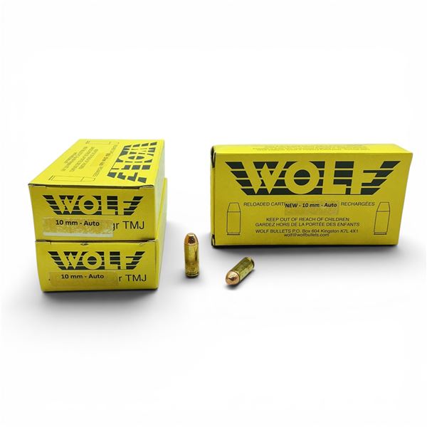 Wolf 10mm Auto, TMJ Ammunition, 149 Rounds