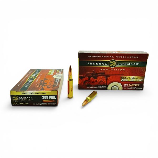 Federal Gold Metal .308 Win, 168 Grain Sierra Matchking Ammunition, 40 Rounds