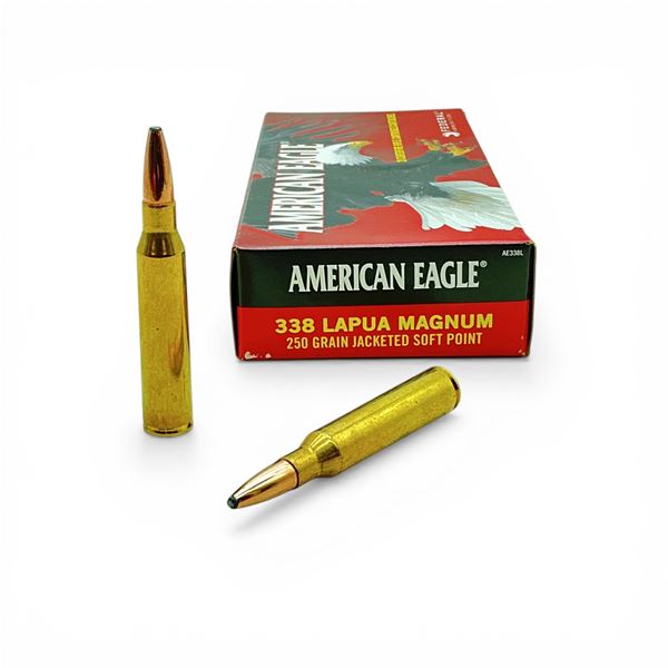 American Eagle 338 Lapua Magnum, 250 Grain JSP Ammunition, 20 Rounds
