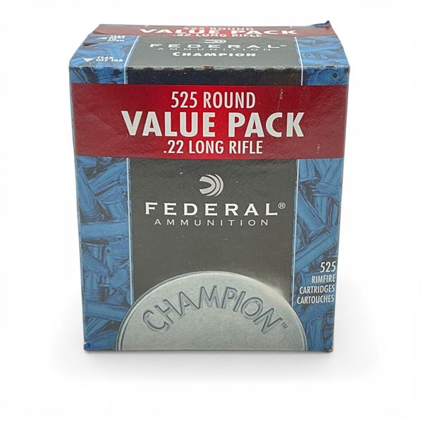 Federal Champion .22 LR, 36 Grain HP Ammunition, 525 Rounds