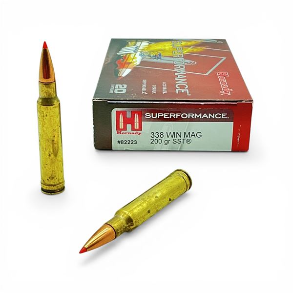 Hornady Superformance 338 Win Mag, 200 Grain SST Ammunition, 20 Rounds