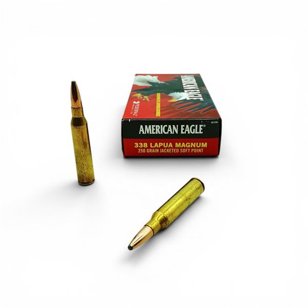 American Eagle 338 Lapua Magnum, 250 Grain JSP Ammunition, 20 Rounds