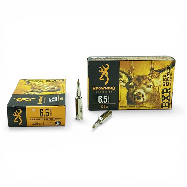 Browning 6.5 Creedmoor, 129 Grain BXR Rapid Expansion Matrix Tip Ammunition, 40 Rounds