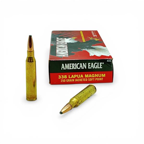 American Eagle 338 Lapua Magnum, 250 Grain JSP Ammunition, 20 Rounds