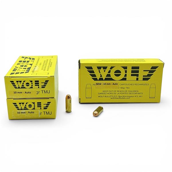 Wolf 10mm Auto, TMJ Ammunition, 150 Rounds