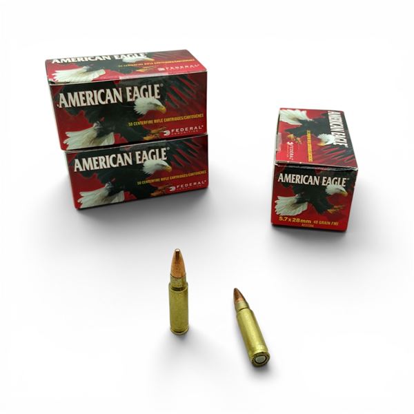 American Eagle 5.7x28mm, 40 Grain FMJ Ammunition, 150 Rounds