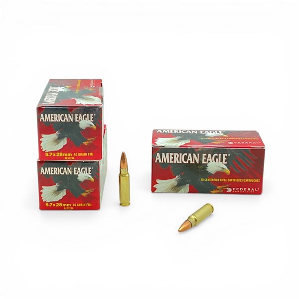 American Eagle 5.7x28mm, 40 Grain FMJ Ammunition, 150 Rounds