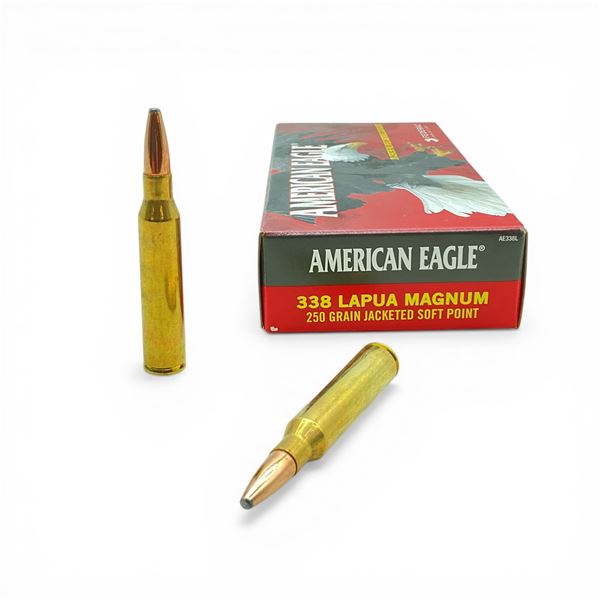 American Eagle 338 Lapua Magnum, 250 Grain JSP Ammunition, 20 Rounds
