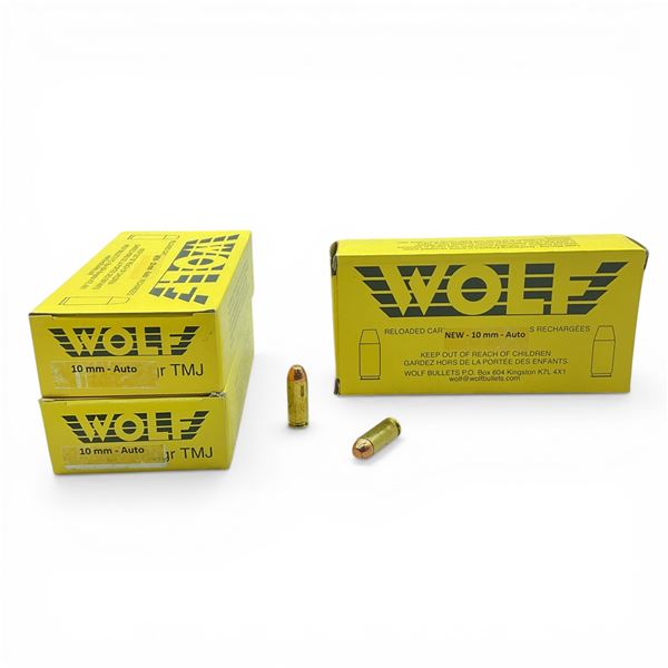 Wolf 10mm Auto, TMJ Ammunition, 150 Rounds