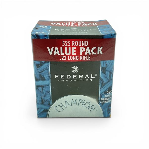 Federal Champion .22 LR, 36 Grain HP Ammunition, 525 Rounds