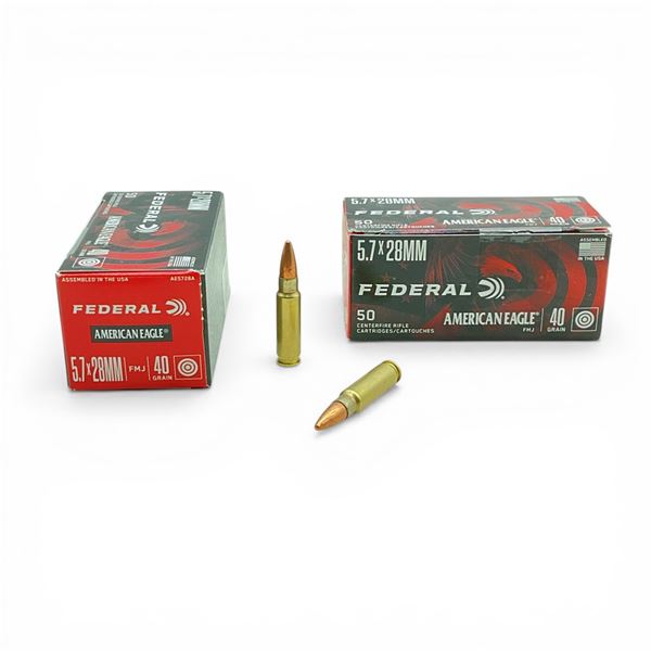 American Eagle 5.7x28mm, 40 Grain FMJ Ammunition, 100 Rounds