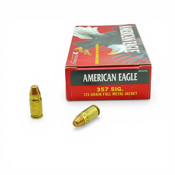 American Eagle 357 Sig, 125 Grain FMJ Ammunition, 50 Rounds