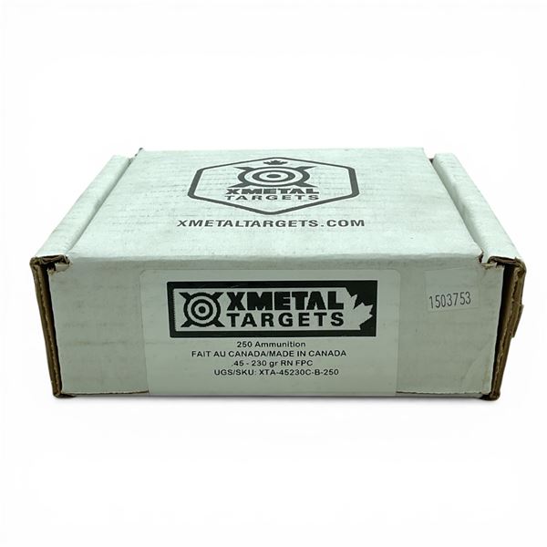 XMetal .45 Auto, 230 Grain RN FPC Ammunition, 250 Rounds