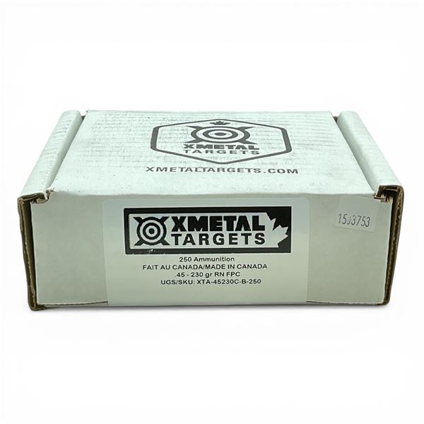 XMetal .45 Auto, 230 Grain RN FPC Ammunition, 250 Rounds