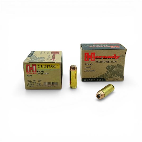 Hornady Custom 50 AE, 300 Grain XTP Ammunition, 40 Rounds
