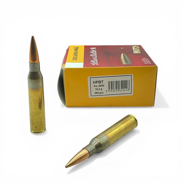 Sellier & Bellot Match 338 Lapua Mag, 250 Grain HPBT Ammunition, 10 Rounds
