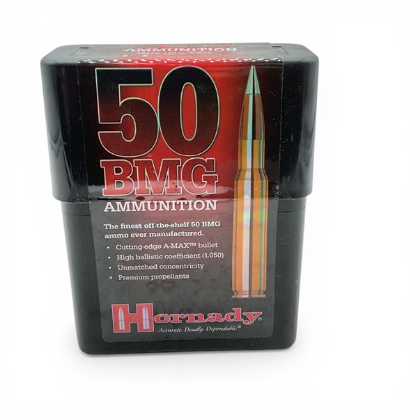 Hornady 50 BMG, 750 Grain A-Max Ammunition, 10 Rounds