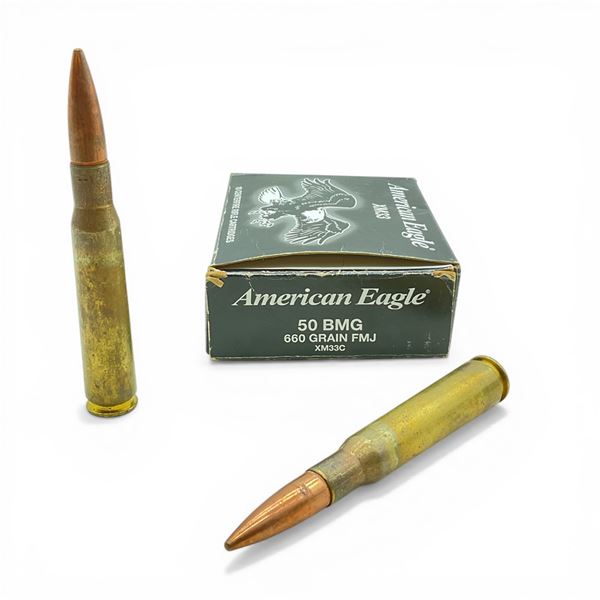 American Eagle 50 BMG, 660 Grain FMJ Ammunition, 9 Rounds