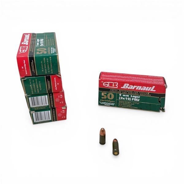 Barnaul 9mm Luger, 115 Grain FMJ Ammunition, 250 Rounds