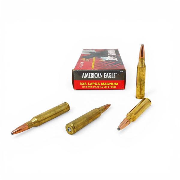 American Eagle 338 Lapua Magnum, 250 Grain JSP Ammunition, 22 Rounds