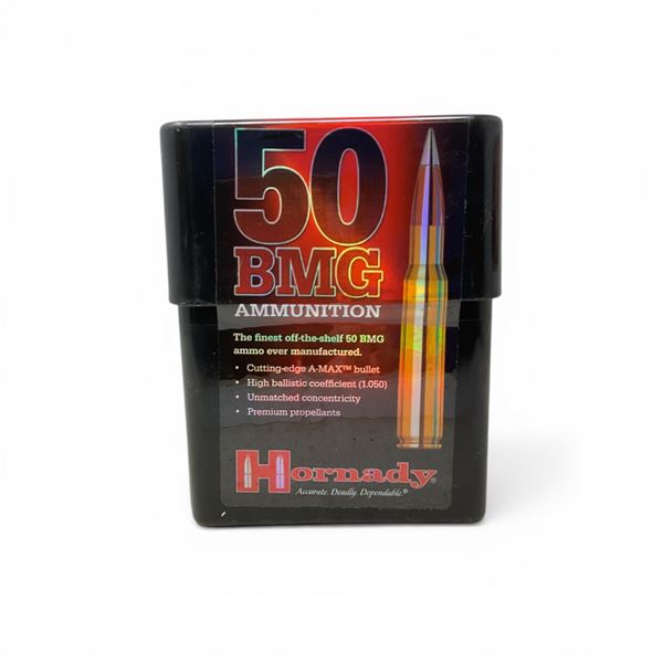Hornady 50 BMG, 750 Grain A-Max Ammunition, 10 Rounds