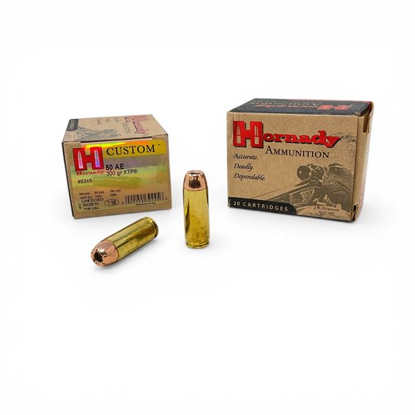 Hornady Custom 50 AE, 300 Grain XTP Ammunition, 40 Rounds