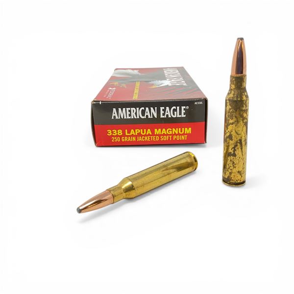 American Eagle 338 Lapua Magnum, 250 Grain JSP Ammunition, 20 Rounds