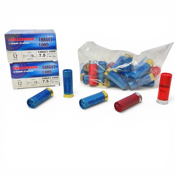 Challenger 12 Ga, 2-3/4", 1 oz, #7.5 Shot Ammunition, 50 Rnds and Assorted 12 Ga Ammunition, 30 Rnds
