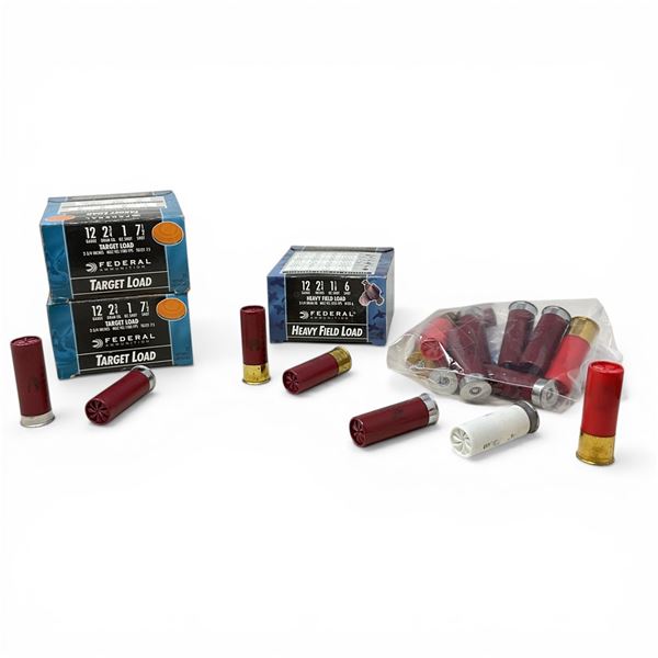 Federal 12 Ga, 2-3/4" #7.5 Shot Ammunition, 50 Rounds and Assorted 12 Ga Ammunition, 25 Rounds