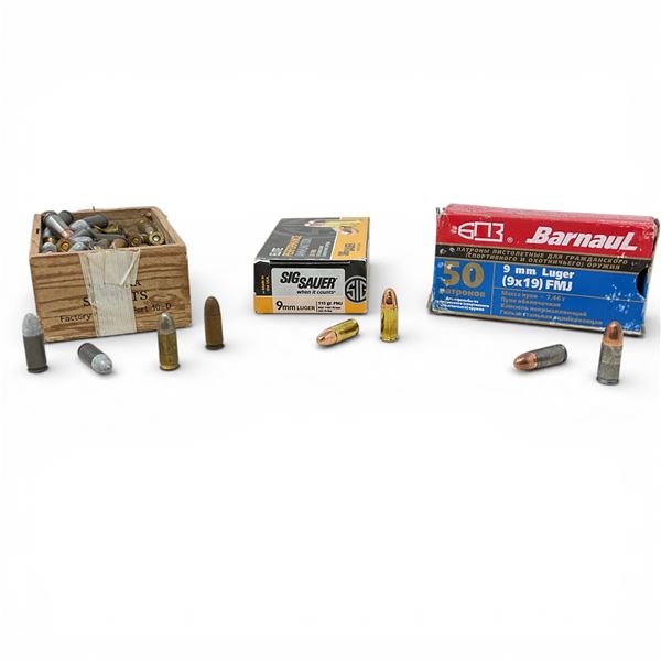 Assorted 9mm Ammunition, Approximately 155 Rounds