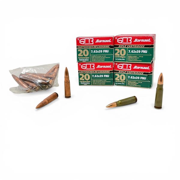 Assorted 7.62x39 Ammunition, Approximately 82 Rounds