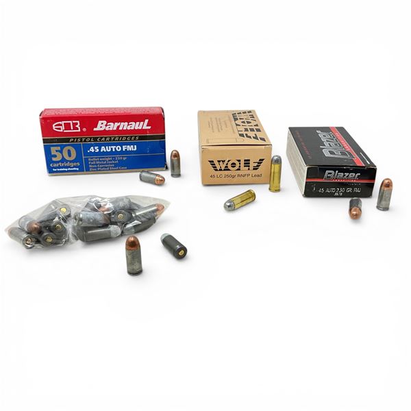 Assorted .45 Auto Ammunition, Approximately 130 Rounds