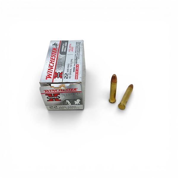 Winchester Super X Varmint & Small Game 22 Win Mag, 40 Grain FMJ Ammunition, 32 Rounds