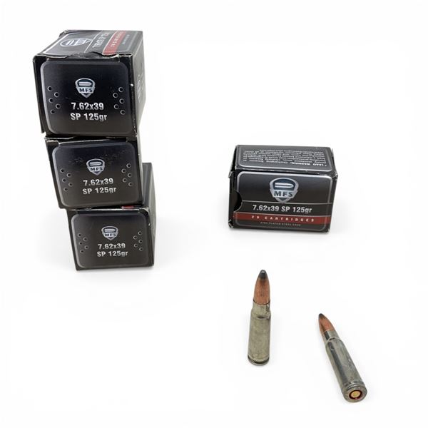 MFS 7.62x39, 125 Grain SP Ammunition, 80 Rounds