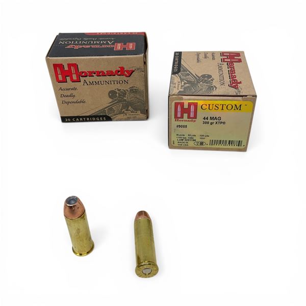 Hornady Custom 44 Mag, 300 Grain XTP Ammunition, 40 Rounds