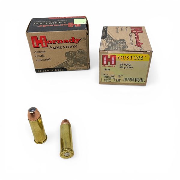 Hornady Custom 44 Mag, 300 Grain XTP Ammunition, 40 Rounds