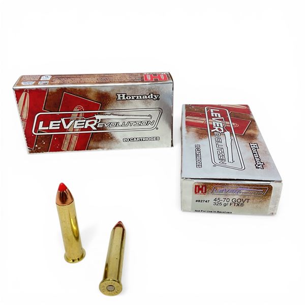 Hornady LeveRevolution 45-70 GOVT., 325 Grain FTX Ammunition, 40 Rounds