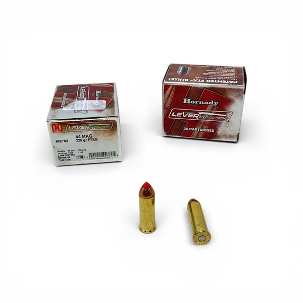 Hornady LeveRevolution 44 Mag, 225 Grain FTX Ammunition, 40 Rounds