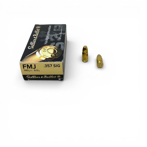 Sellier & Bellot 357 Sig, 140 Grain FMJ Ammunition, 50 Rounds
