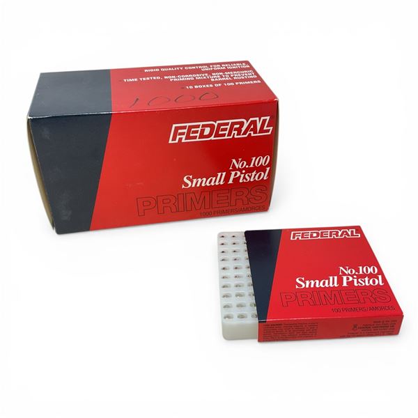 Federal #100 Small Pistol Primers, 1000 Qty