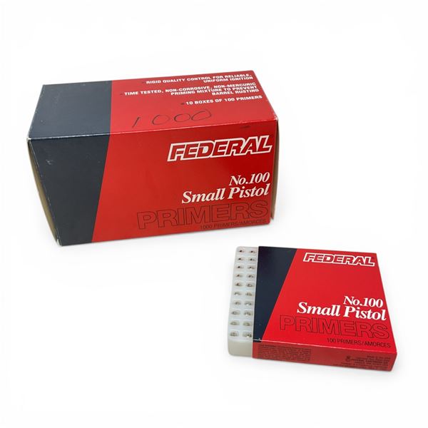 Federal #100 Small Pistol Primers, 1000 Qty