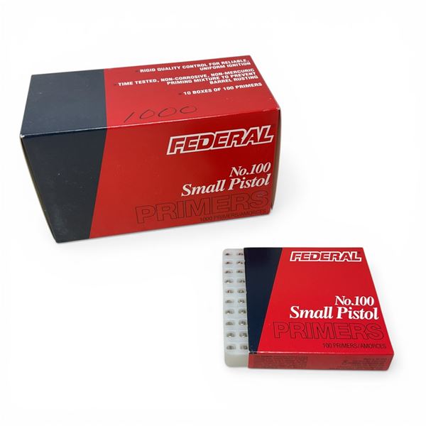 Federal #100 Small Pistol Primers, 1000 Qty